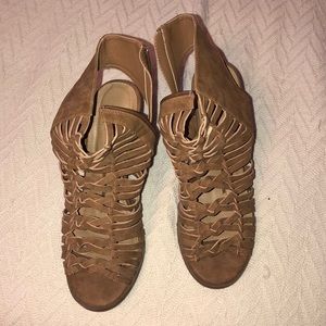 Sandal booties, worn twice